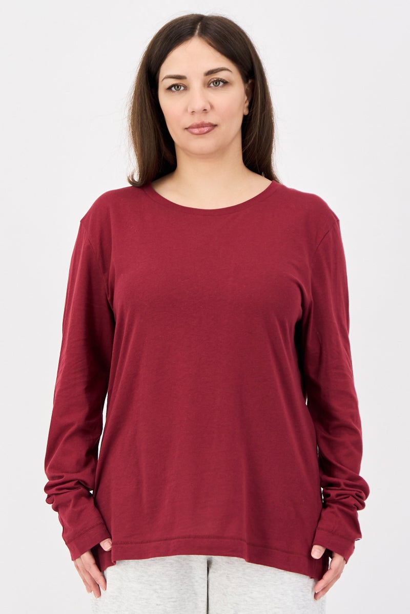 Champion Women Sportswear Fit Long Sleeve Training T-Shirt, Maroon - Image 1